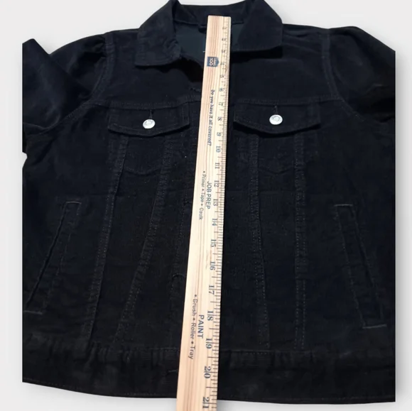 GAP CORDUROY BLACK MULTI POCKET FRONT BUTTON COLLAR JACKET WOMEN'S SIZE SMALL. - Picture 6 of 8